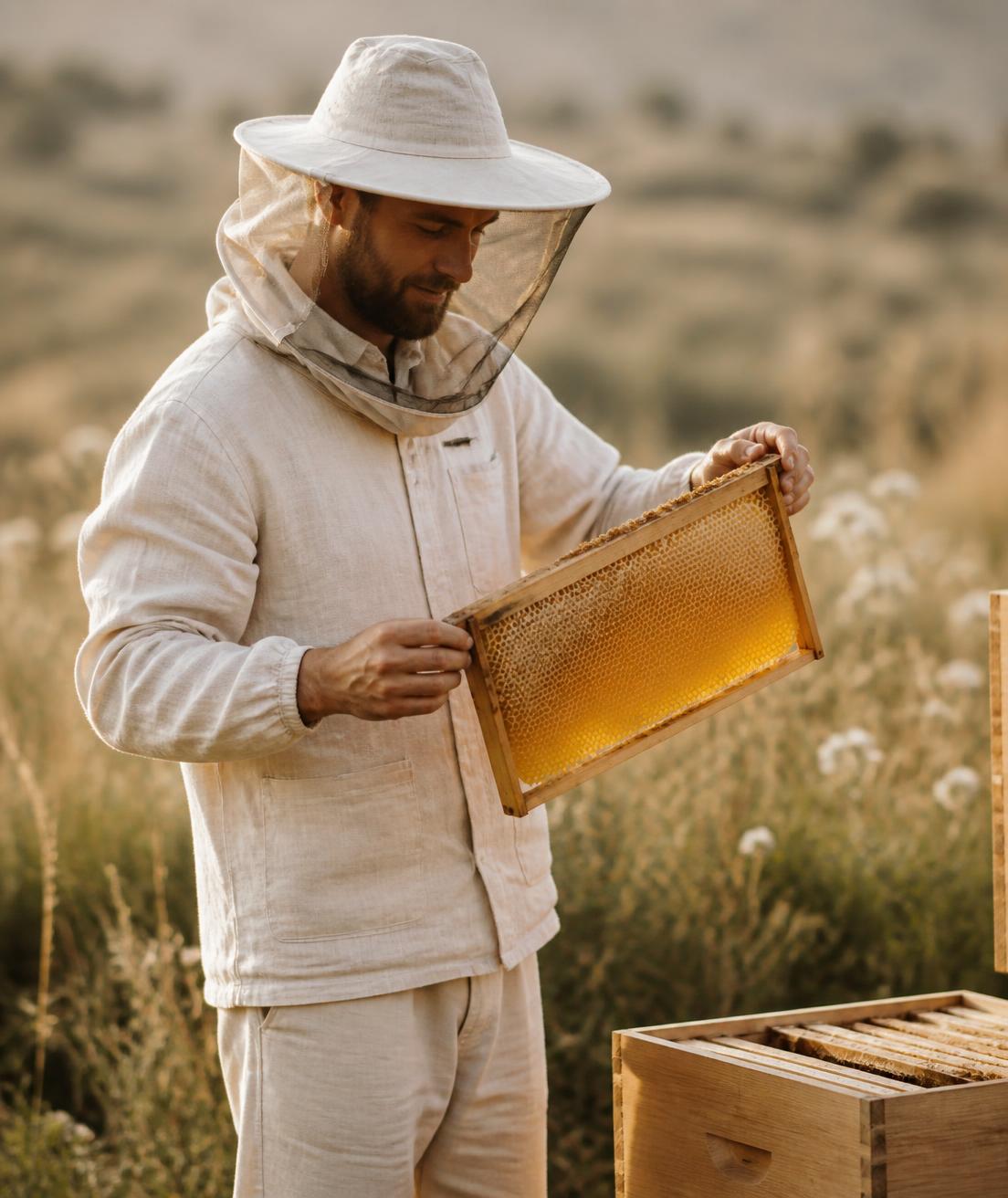 local beekeeper making delicious honey as basis for our whipped honey